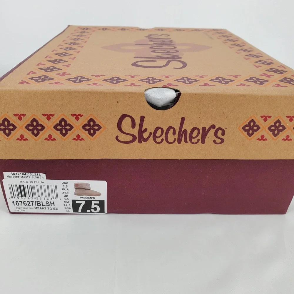 Skechers‎ Cozy Campfire Slipper Boots Faux Fur Meant to Be Blush Womens 7.5 New